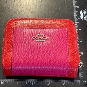 Coach Vibrant Red and Pink Wallet
